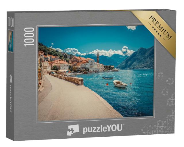 Puzzle 1000 Teile „Malerische Bucht von Boka Kotor, Montenegro“
