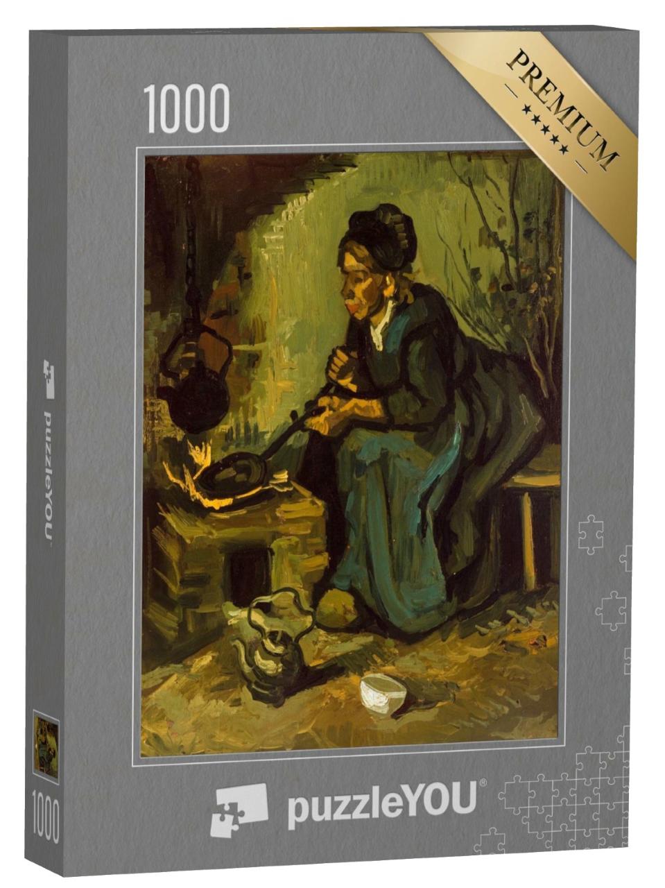 Puzzle 1000 Teile „Vincent van Gogh - Bäuerin beim Kochen am Kamin“