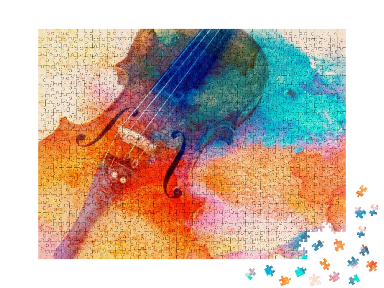 Puzzle 1000 Teile „Abstrakte Kunst: Bunte Violine“