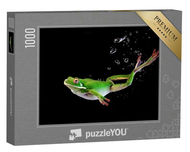 Puzzle 1000 Teile „Weißbartfrosch im Wasser“