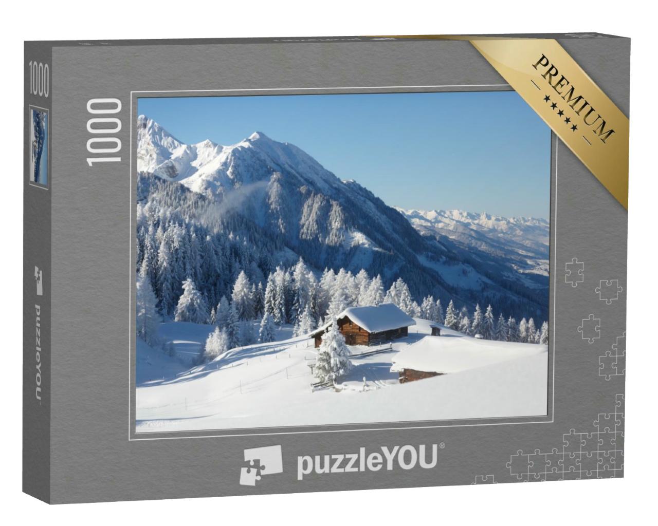 Puzzle 1000 Teile „Beeindruckende Winterlandschaft in den österreichischen Alpen“