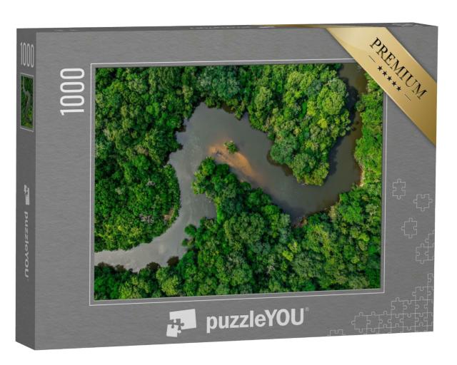 Puzzle 1000 Teile „Dschungel, von einem breiten Fluss durchzogen“