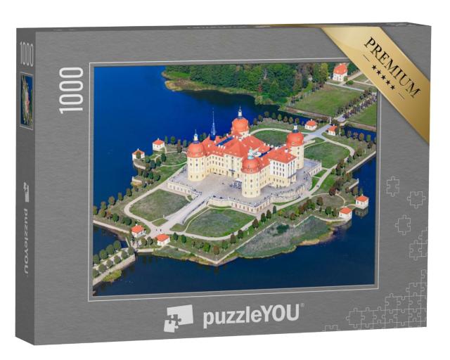 Puzzle 1000 Teile „Luftaufnahme von Schloss Moritzburg, Sachsen, Deutschland“