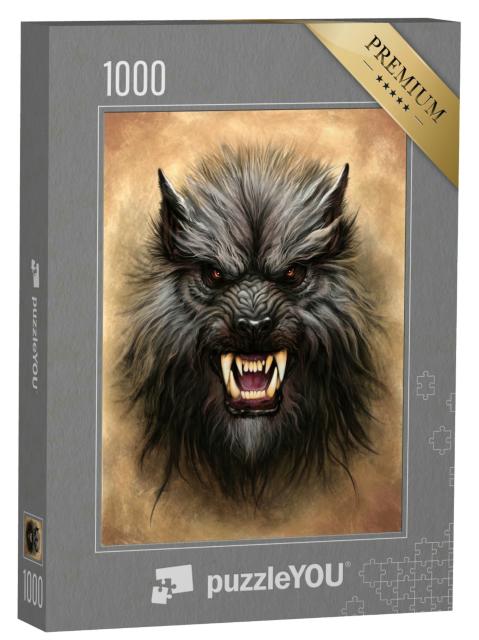 Puzzle 1000 Teile „Portrait eines Werwolfkopfes“
