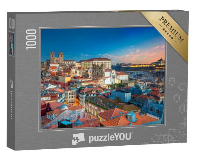 Puzzle 1000 Teile „Kathedrale über der Altstadt von Porto, Portugal“