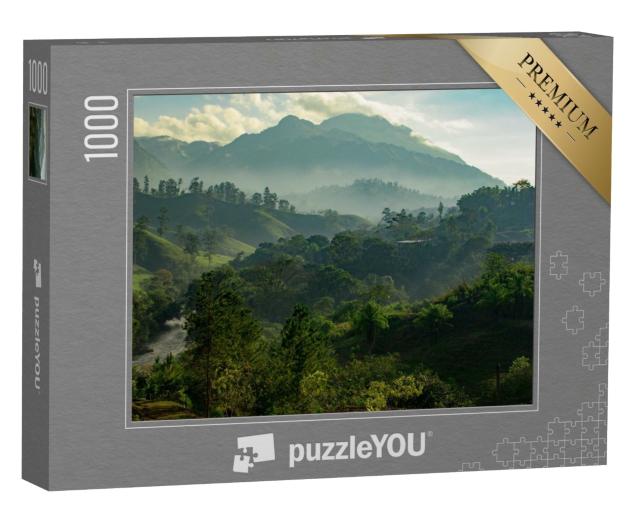 Puzzle 1000 Teile „Guatemala, Sonnenaufgang über dem Dschungel“