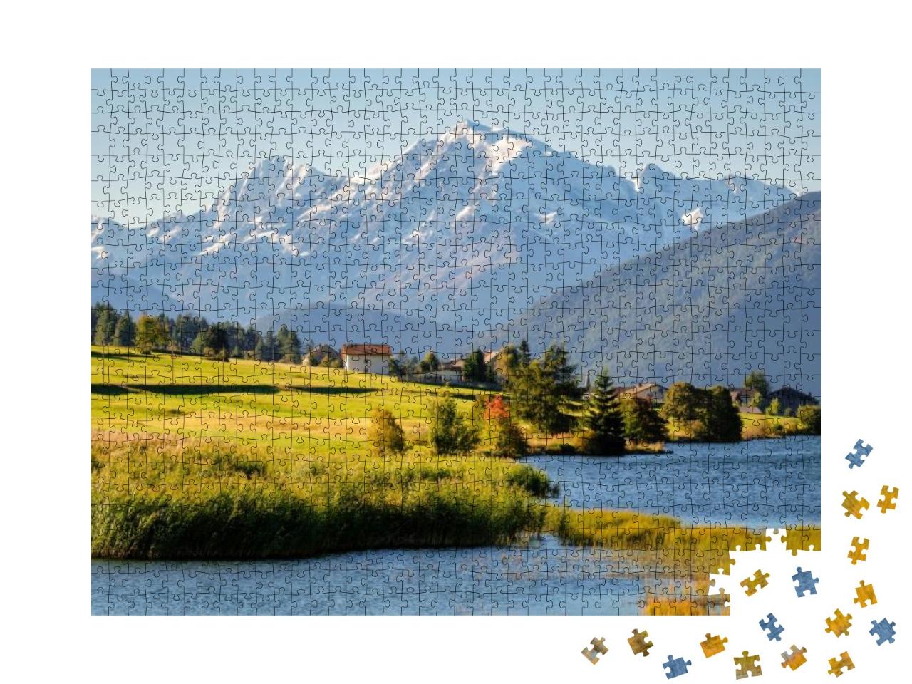 Puzzle 1000 Teile „Vorbei an der österreichisch-italienischen Grenze und dem Reschenpass“
