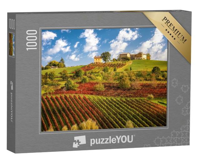 Puzzle 1000 Teile „Lambrusco-Weinberge bei Castelvetro, Emilia Romagna, Italien“