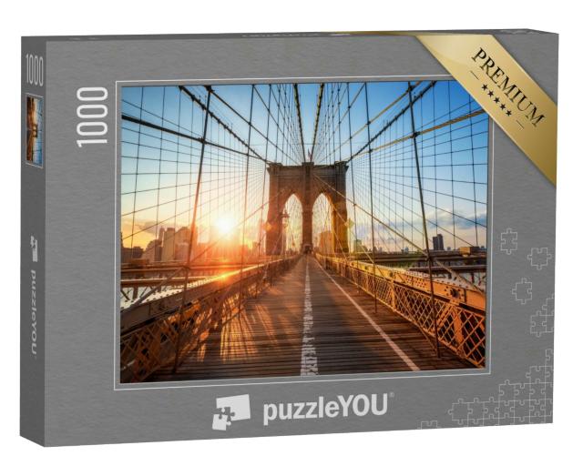 Puzzle 1000 Teile „Abend auf der Brooklyn Bridge, New York City, USA“