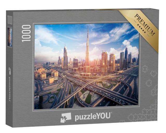 Puzzle 1000 Teile „Skyline von Dubai mit der schönen Stadt“