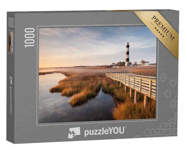 Puzzle 1000 Teile „Leuchtturm auf den Outer Banks, Landstrich in North Carolina“