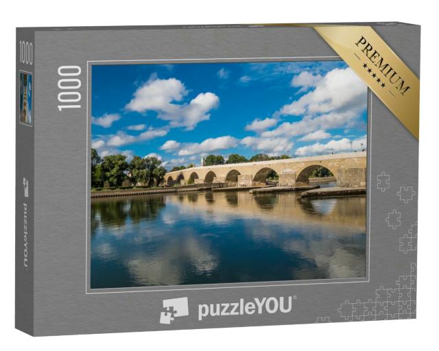 Puzzle 1000 Teile „Regensburg mit Donau und Steinbrücke  “