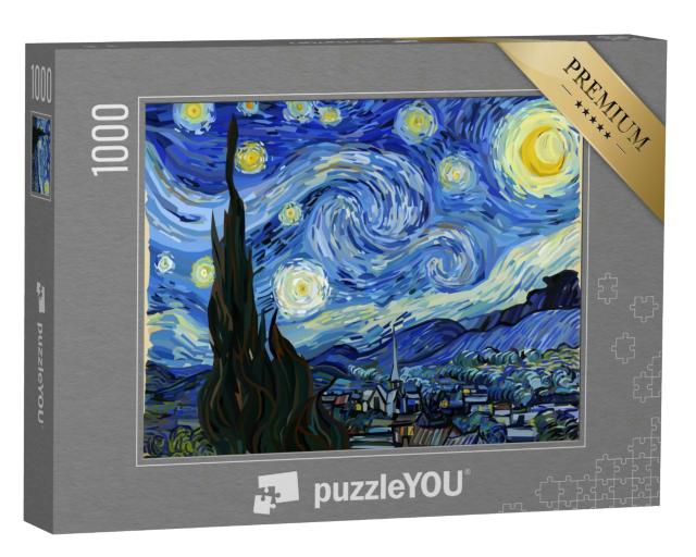 Puzzle 1000 Teile „Die sternenklare Nacht nach Vincent van Gogh“