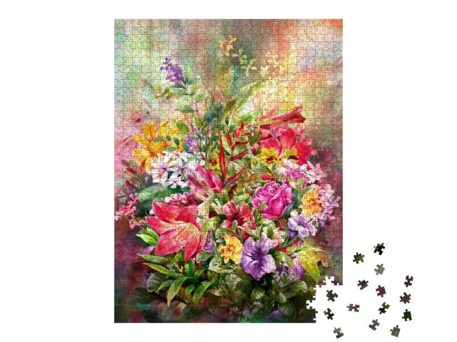 Puzzle 1000 Teile „Bouquet von bunten Blumen“