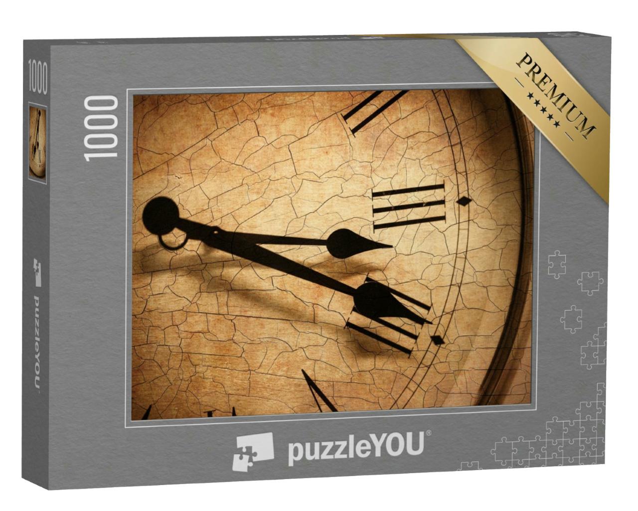 Puzzle 1000 Teile „Klassisches Uhrenziffernblatt mit Rissen“