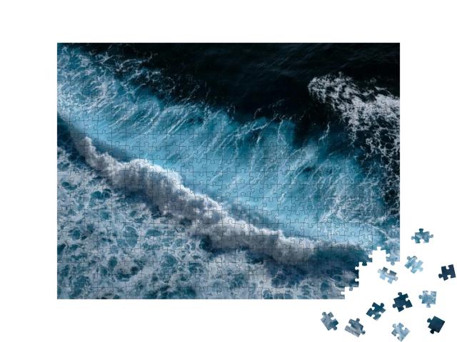Puzzle 500 Teile „Wellen im blauen, klaren Meerwasser des Ozeans“