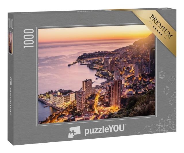 Puzzle 1000 Teile „Abendansicht von Montecarlo, Monaco, Cote d'Azur, Europa“