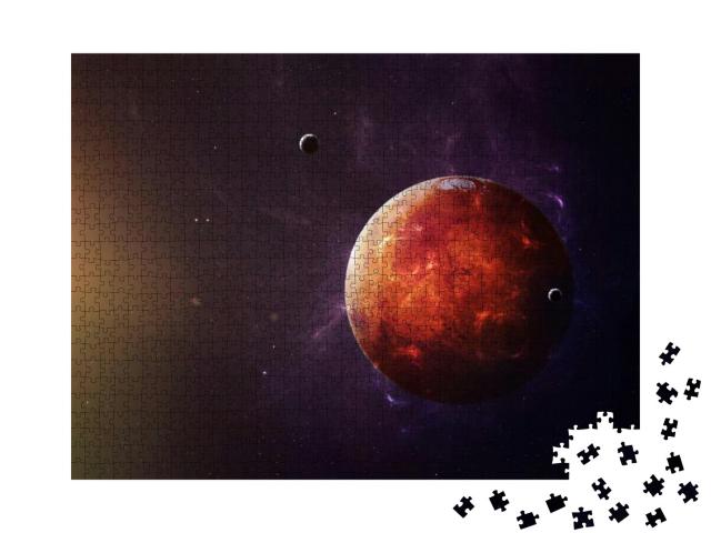 Puzzle 1000 Teile „Der Mars, ein Planet im Weltraum“