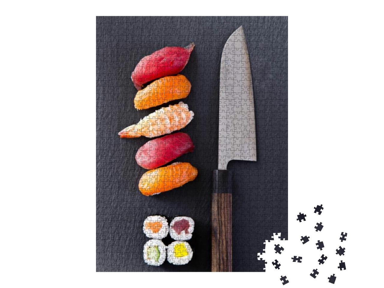 Puzzle 1000 Teile „Sushi mit Santokumesser“