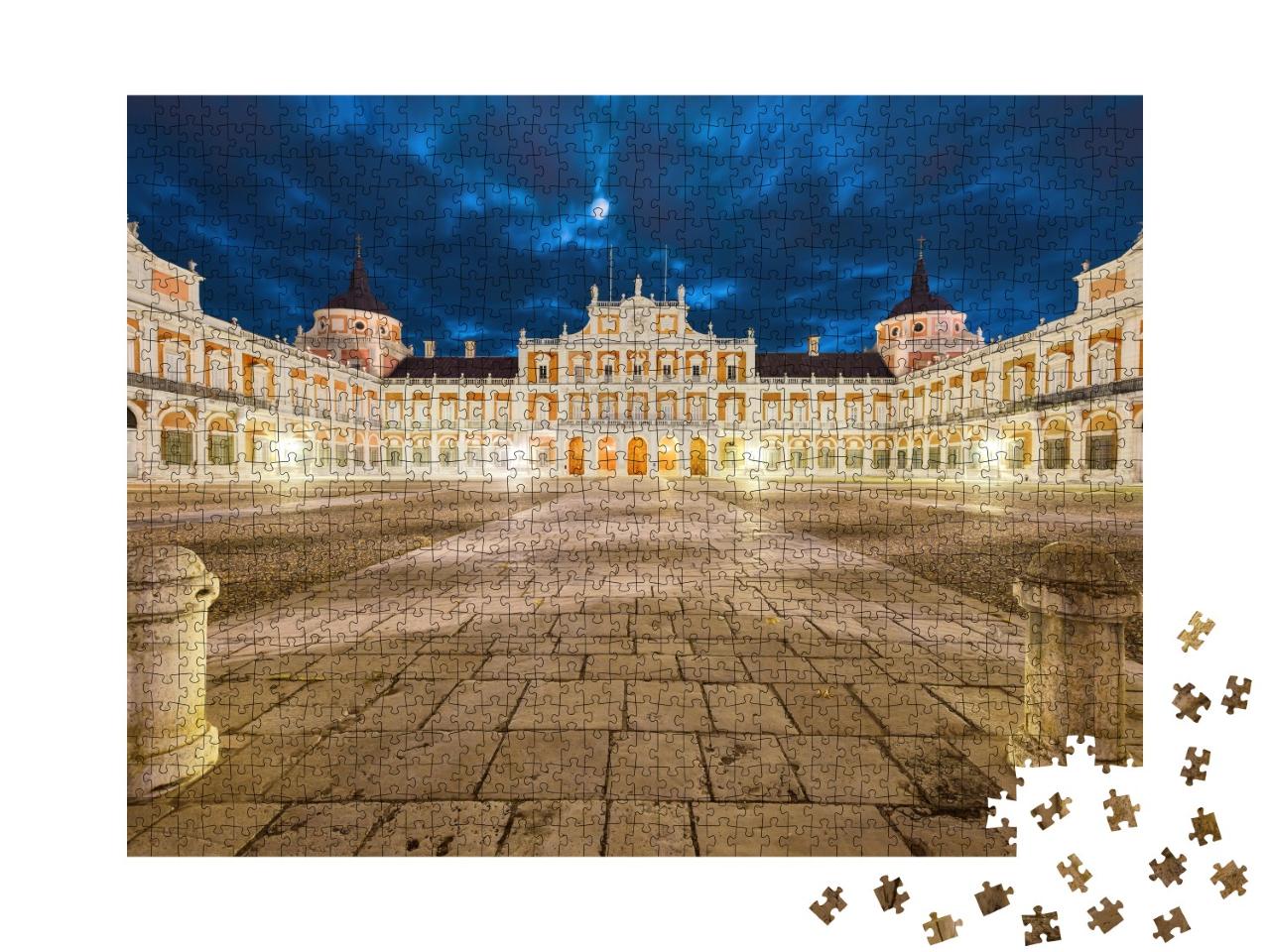 Puzzle 1000 Teile „Königlicher Palast von Aranjuez bei Nacht, Spanien“