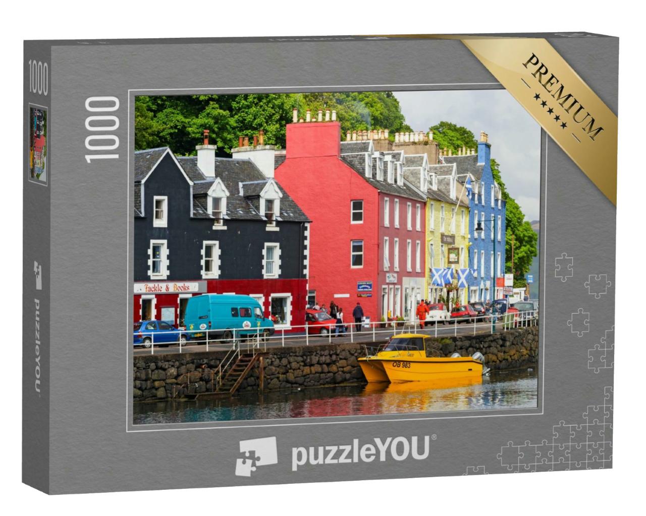Puzzle 1000 Teile „Bunte Häuser im Hafen von Tobermory, Schottland“