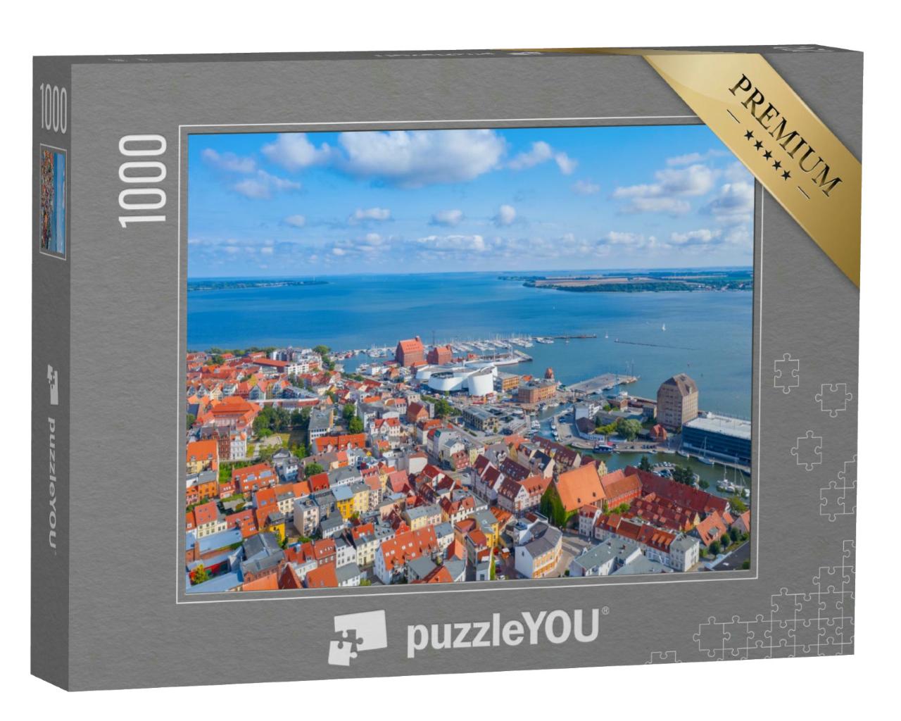 Puzzle 1000 Teile „Panoramablick über Stralsund“