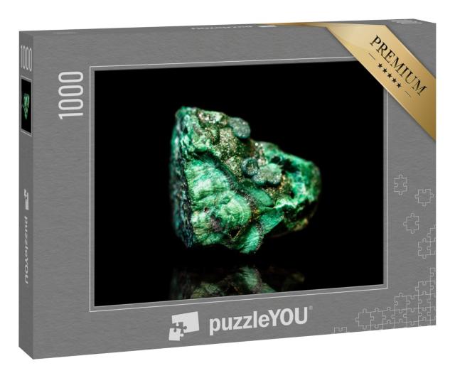 Puzzle 1000 Teile „Grüner roher Malachit: Mineralstein“