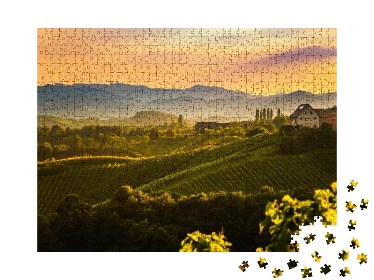 Puzzle 1000 Teile „Blick von der berühmten Weinstraße in der Südsteiermark, Österreich“