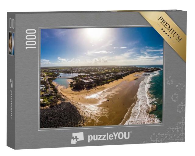Puzzle 1000 Teile „Luftbild-Drohnenansicht von Bargara Strand und Umgebung, Queensland, Australien“
