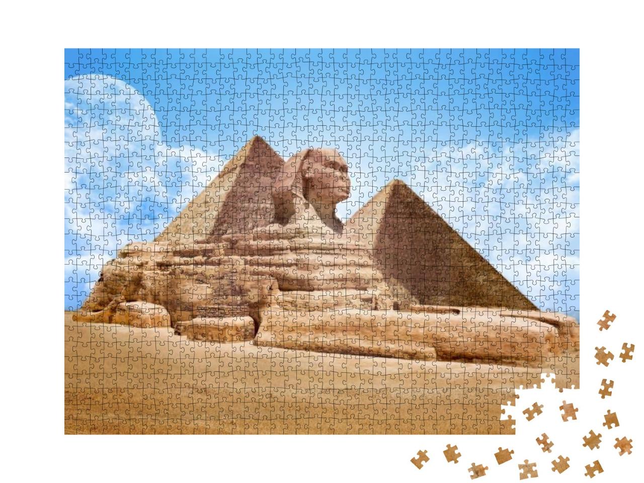 Puzzle 1000 Teile „Pyramiden mit Großer Sphinx, Ägypten“