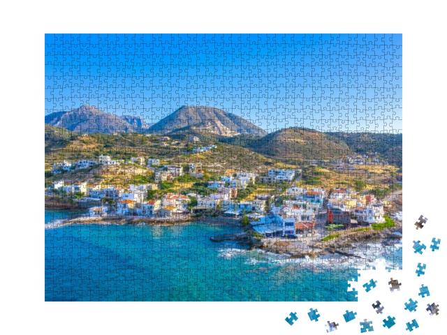 Puzzle 1000 Teile „Kleines traditionelles Fischerdorf von Mochlos, Kreta“