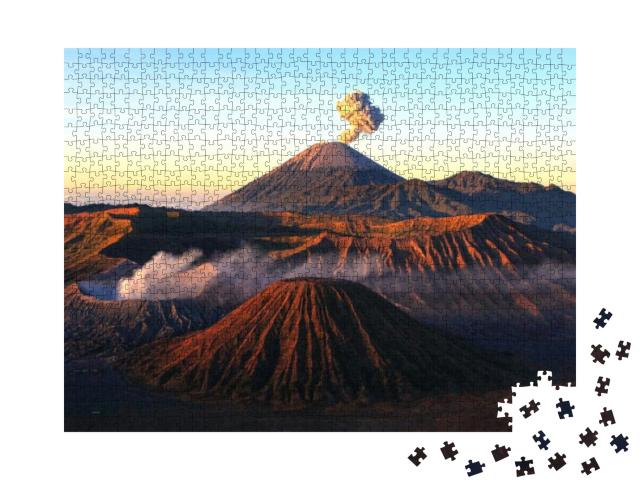 Puzzle 1000 Teile „Vulkane des Bromo-Nationalparks in Java, Indonesien“