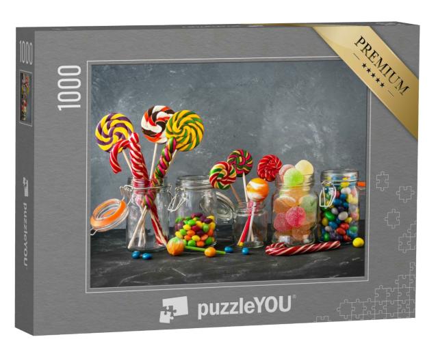 Puzzle 1000 Teile „Candybar mit Lutschern, Bonbons und Gummibärchen“