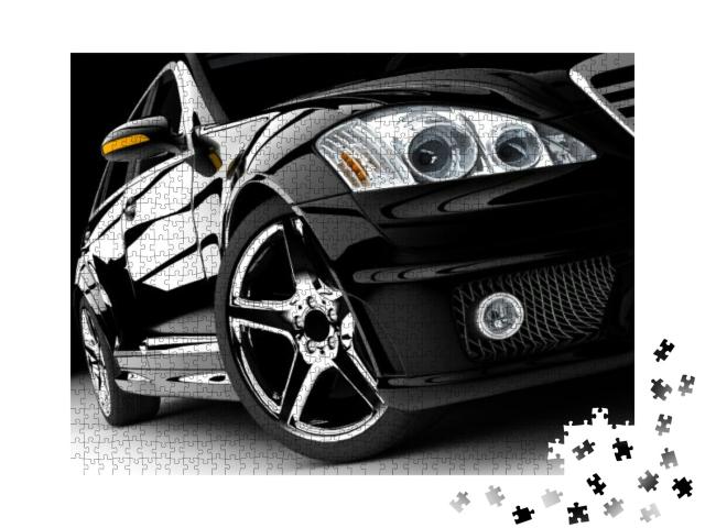 Puzzle 1000 Teile „Ein modernes und elegantes schwarzes Auto“