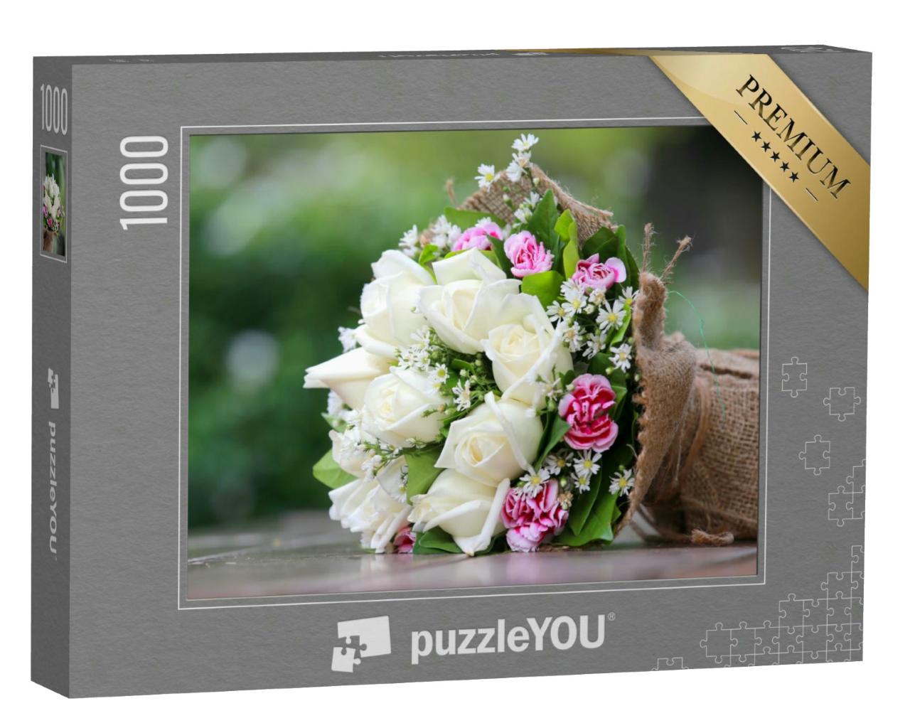 Puzzle 1000 Teile „Strauß mit Rosen und Grün“