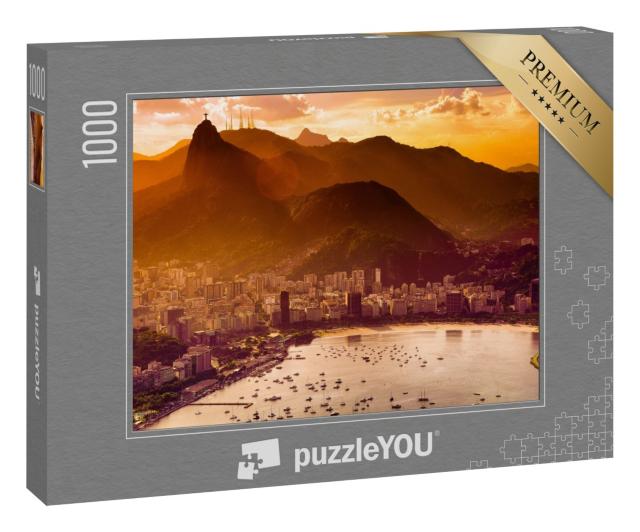 Puzzle 1000 Teile „Blick über das abendliche Rio De Janeiro, Brasilien“