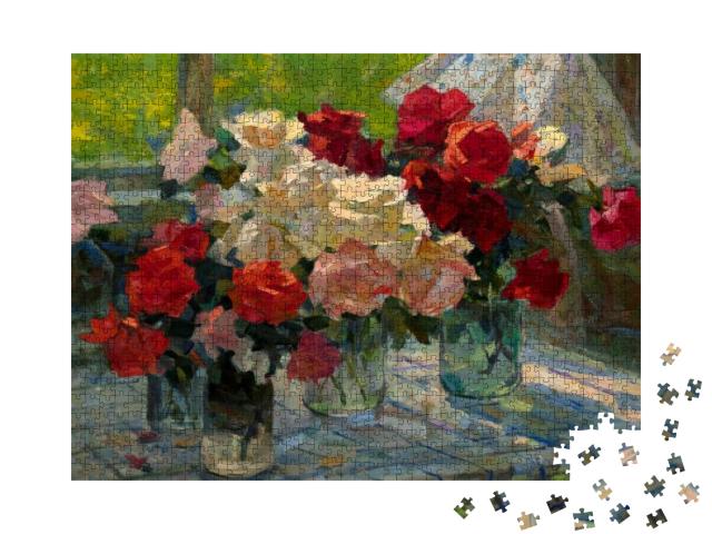 Puzzle 1000 Teile „Stillleben mit Blumensträuße in Vasen “