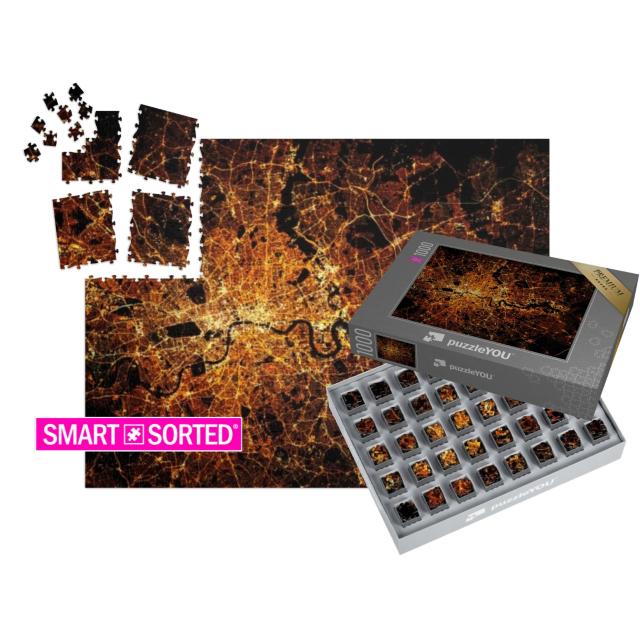 SMART SORTED® Puzzle 1000 Teile „London mit Lichtern bei Nacht“