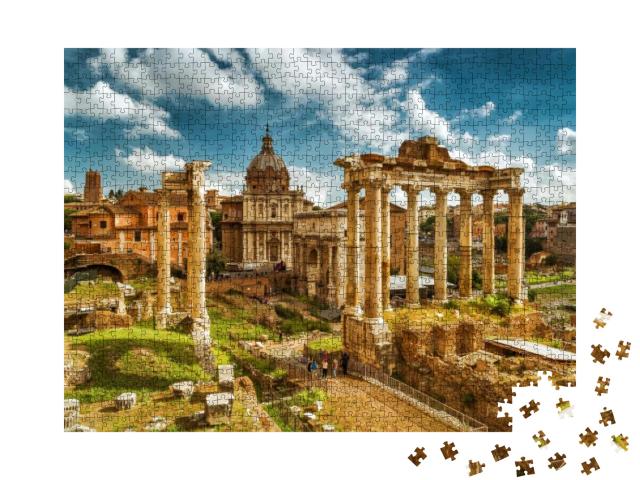 Puzzle 1000 Teile „Forum Romanum mit Saturntempel, Rom, Italien“
