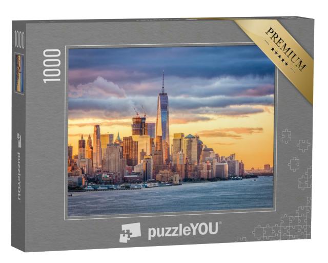 Puzzle 1000 Teile „Das Finanzviertel von New York City am Hudson River“