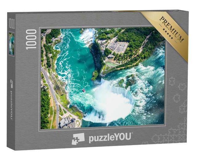 Puzzle 1000 Teile „Beeindruckende Vogelperspektive: Niagarafälle, Kanada“