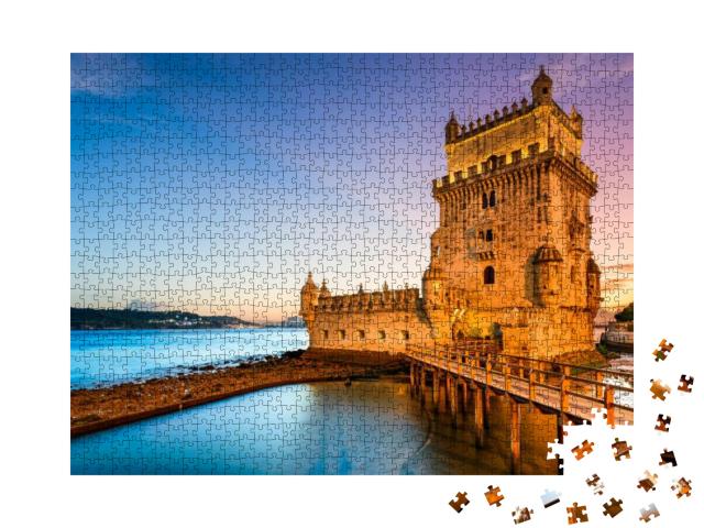 Puzzle 1000 Teile „Turm von Belem am Fluss Tejo, Lissabon, Portugal“