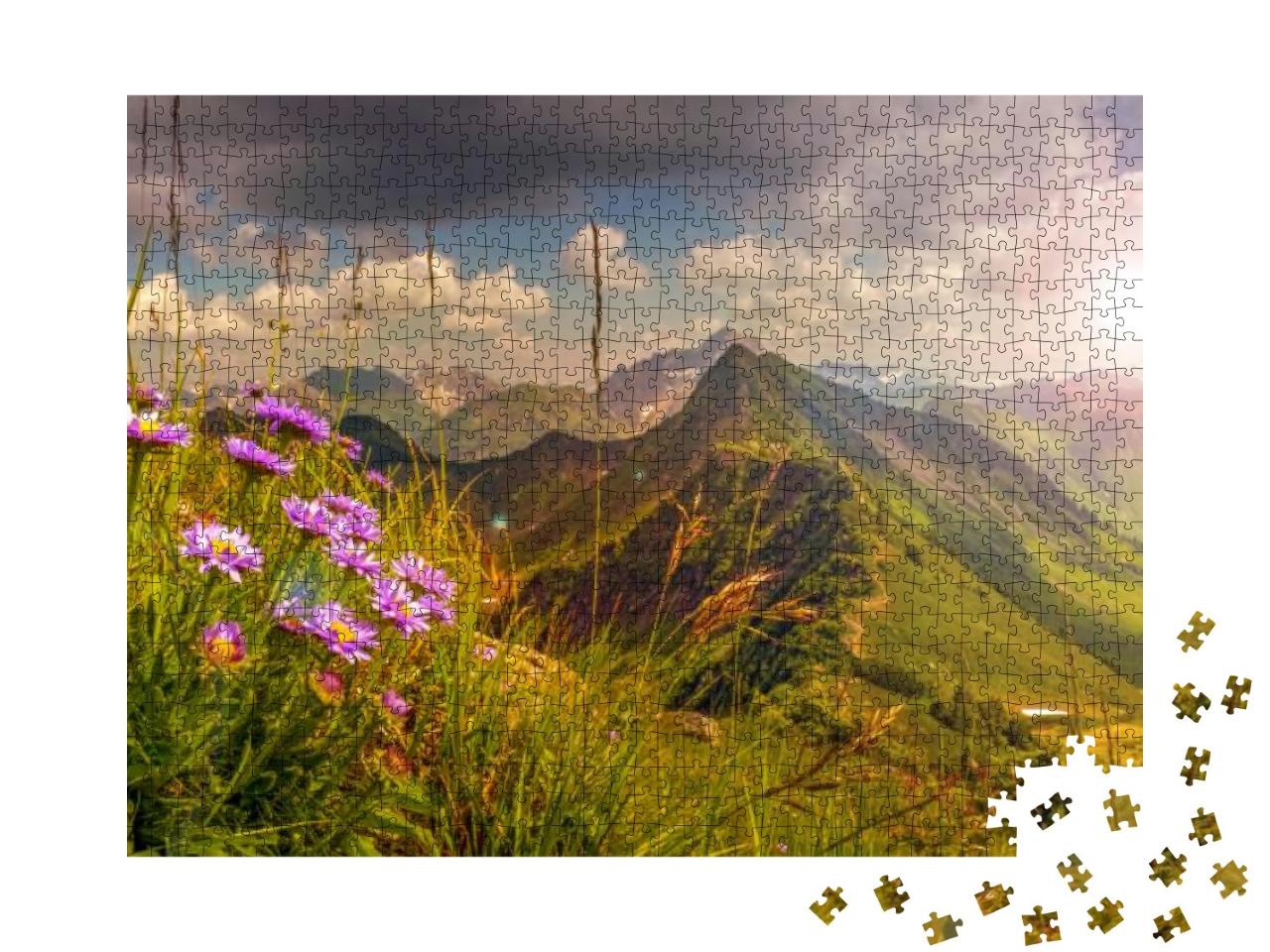 Puzzle 1000 Teile „Sonnenuntergang in den Alpen, Österreich“