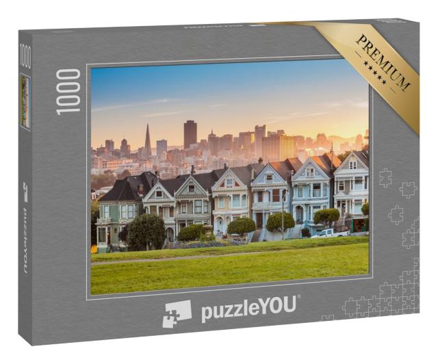 Puzzle 1000 Teile „Die Painted Ladies von San Francisco, Viktorianische Häuser in Kalifornien, USA“