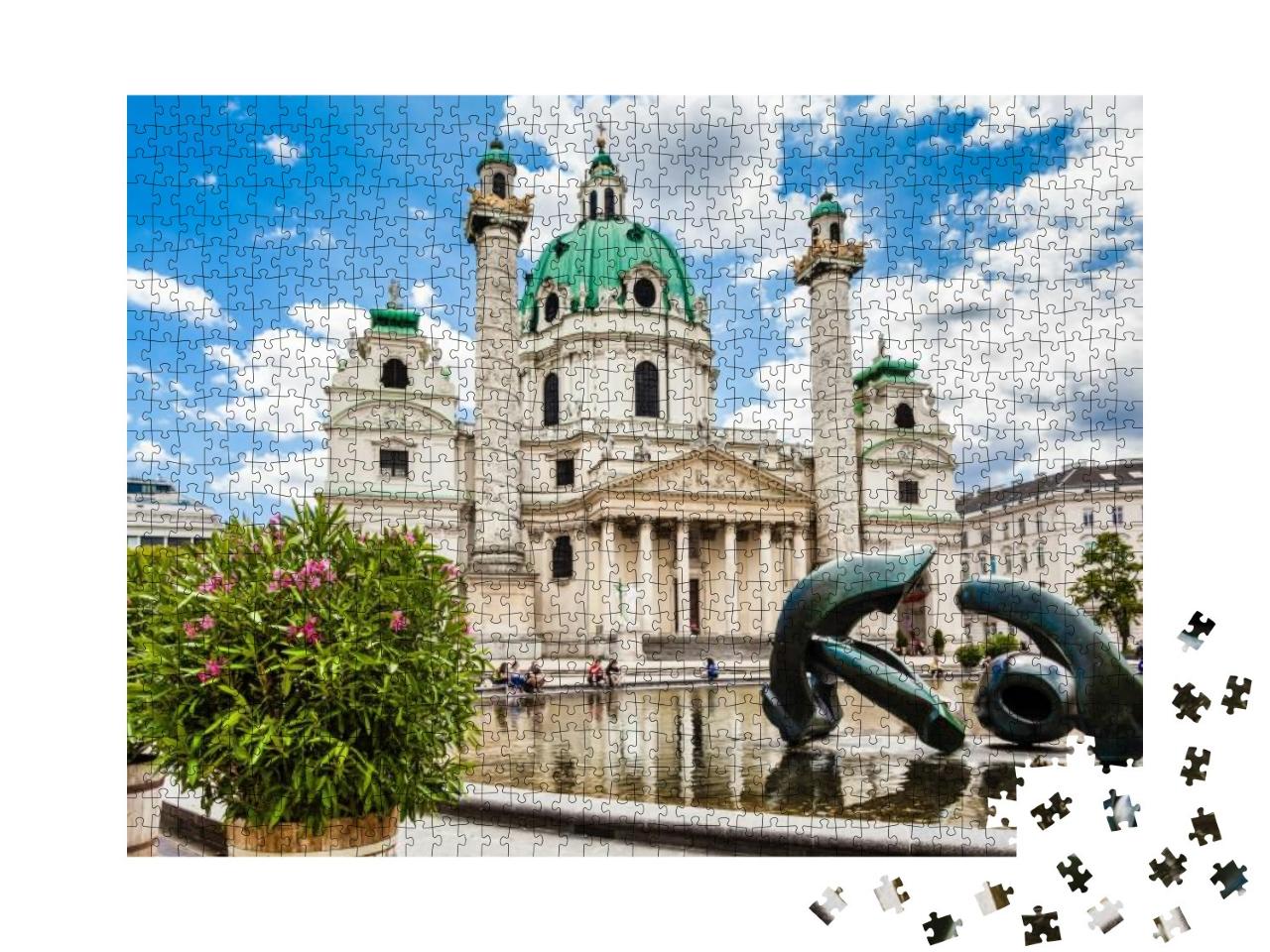 Puzzle 1000 Teile „Berühmte Wiener Karlskirche, Österreich“