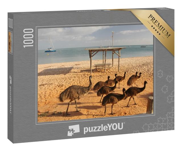 Puzzle 1000 Teile „Emus am Strand in Westaustralien“