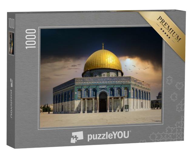 Puzzle 1000 Teile „Dunkle Gewitterwolken über dem Felsendom in Jerusalem“