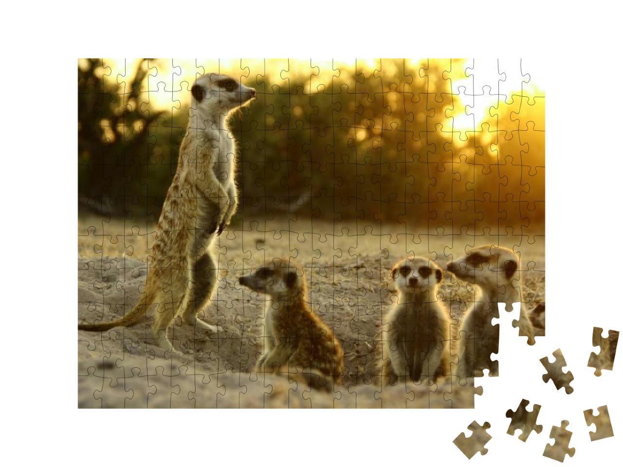 Puzzle 200 Teile „Erdmännchen in ihrem natürlichen Lebensraum“