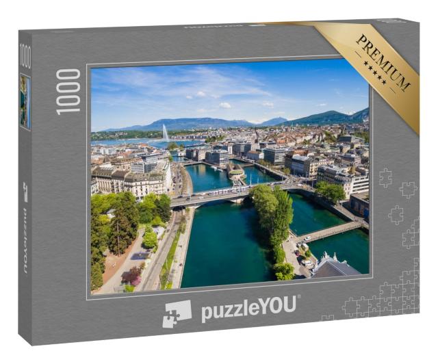 Puzzle 1000 Teile „Genfer See und Genf in der Schweiz“