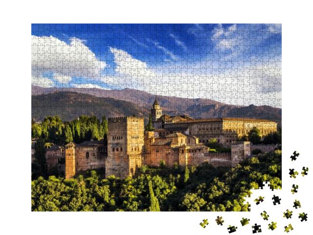 Puzzle 1000 Teile „Alte arabische Festung von Alhambra, Granada, Spanien“